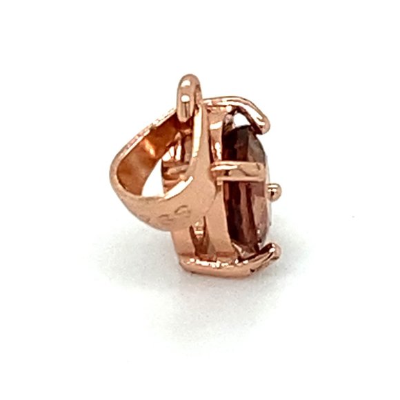 Red Tourmaline .80ct Rose Gold Silver Pendant - Picture 4 of 7